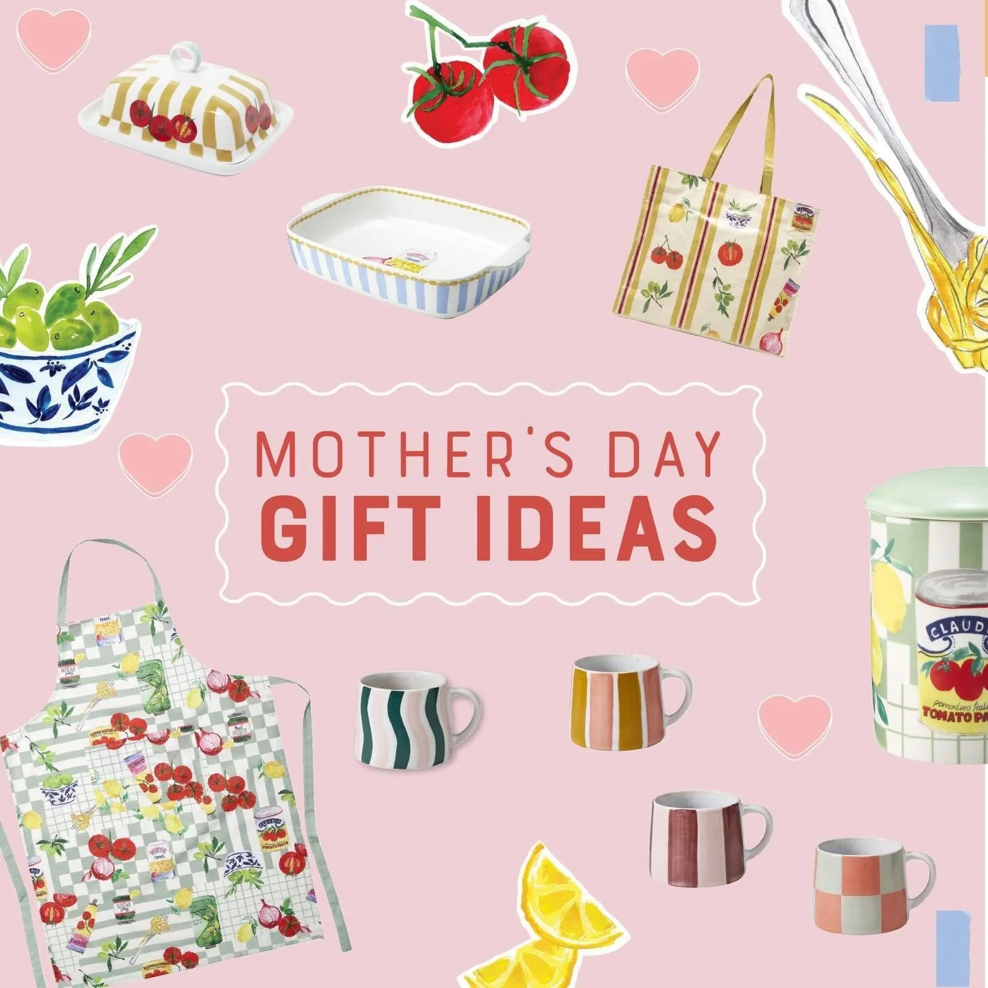 Mother&rsquo;s Day gift ideas - swipe to shop ➡️

This is unique, does she have a cute butter dish?

Who can resist a fresh, scented soy candle?

No such thing as too many mugs! 

An apron or baking dish for those who love to cook? 

Does she love he