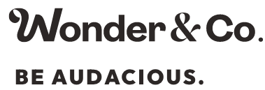 Wonder & Co. logo with tagline ‘Be audacious.’