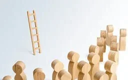 Learning image - group getting ready to climb a ladder