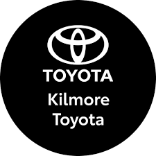 Toyota logo with the text 'Kilmore Toyota' below it on a black circular background.