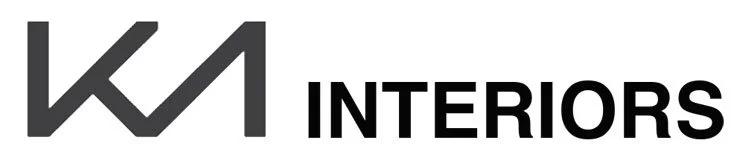Logo with stylized 'KA' and the word 'INTERIORS' in bold