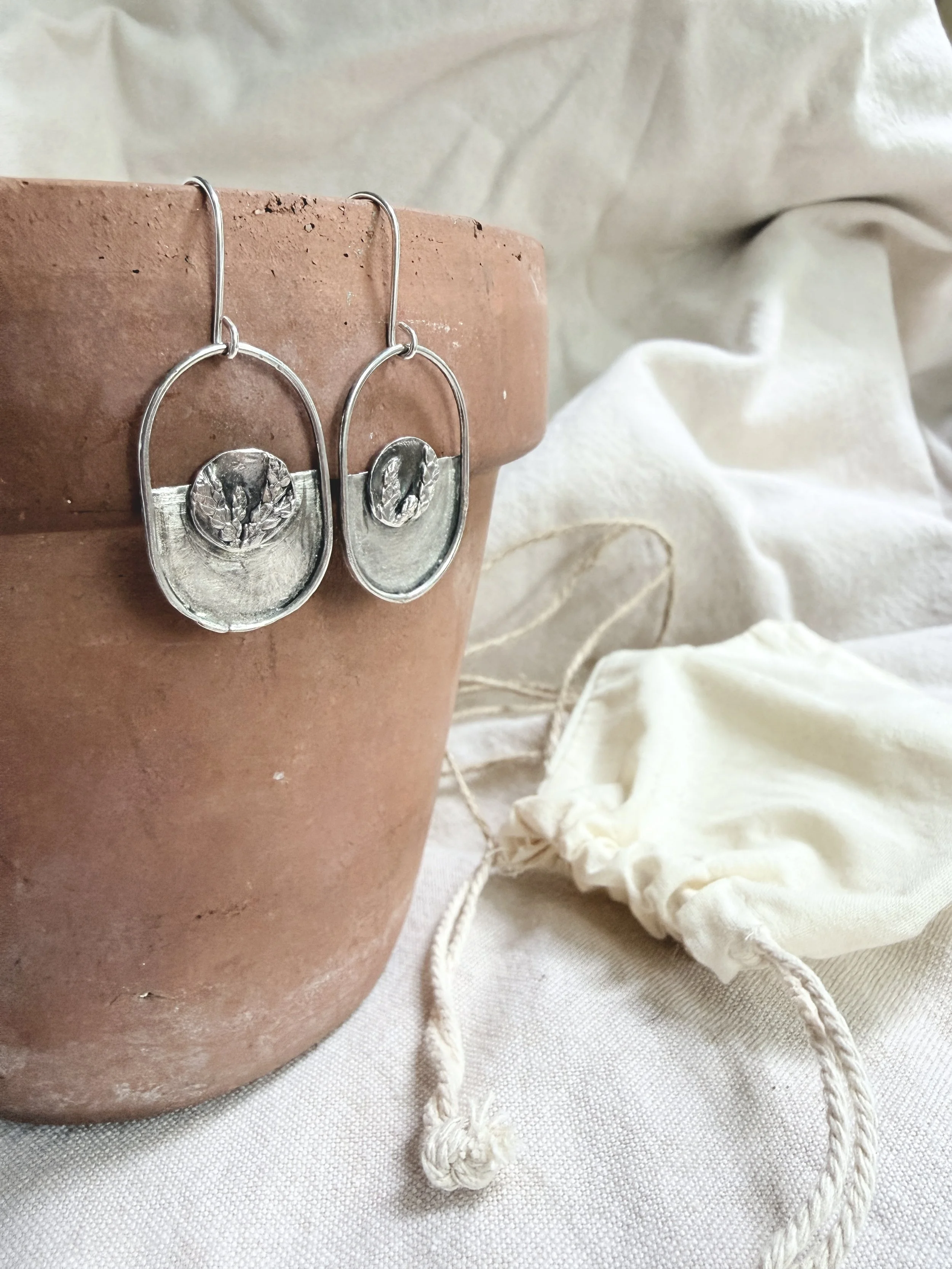 Sterling Silver Cedar Earrings