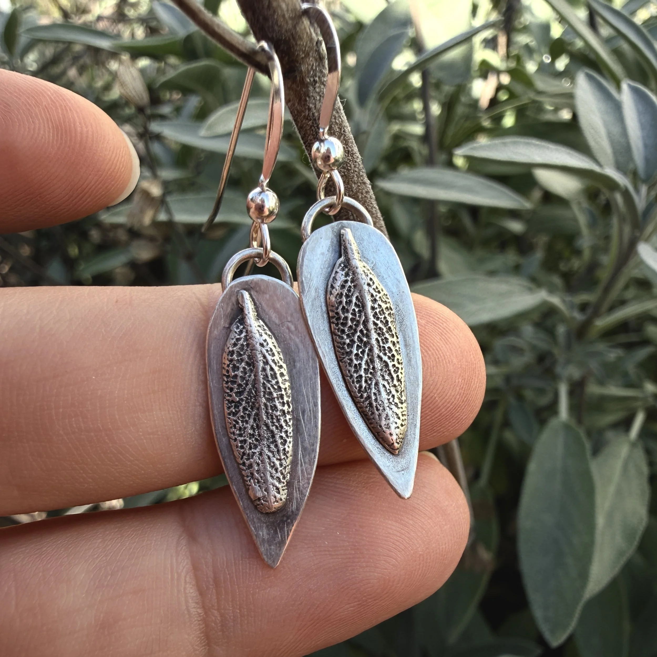 Sage Leaf Earrings
