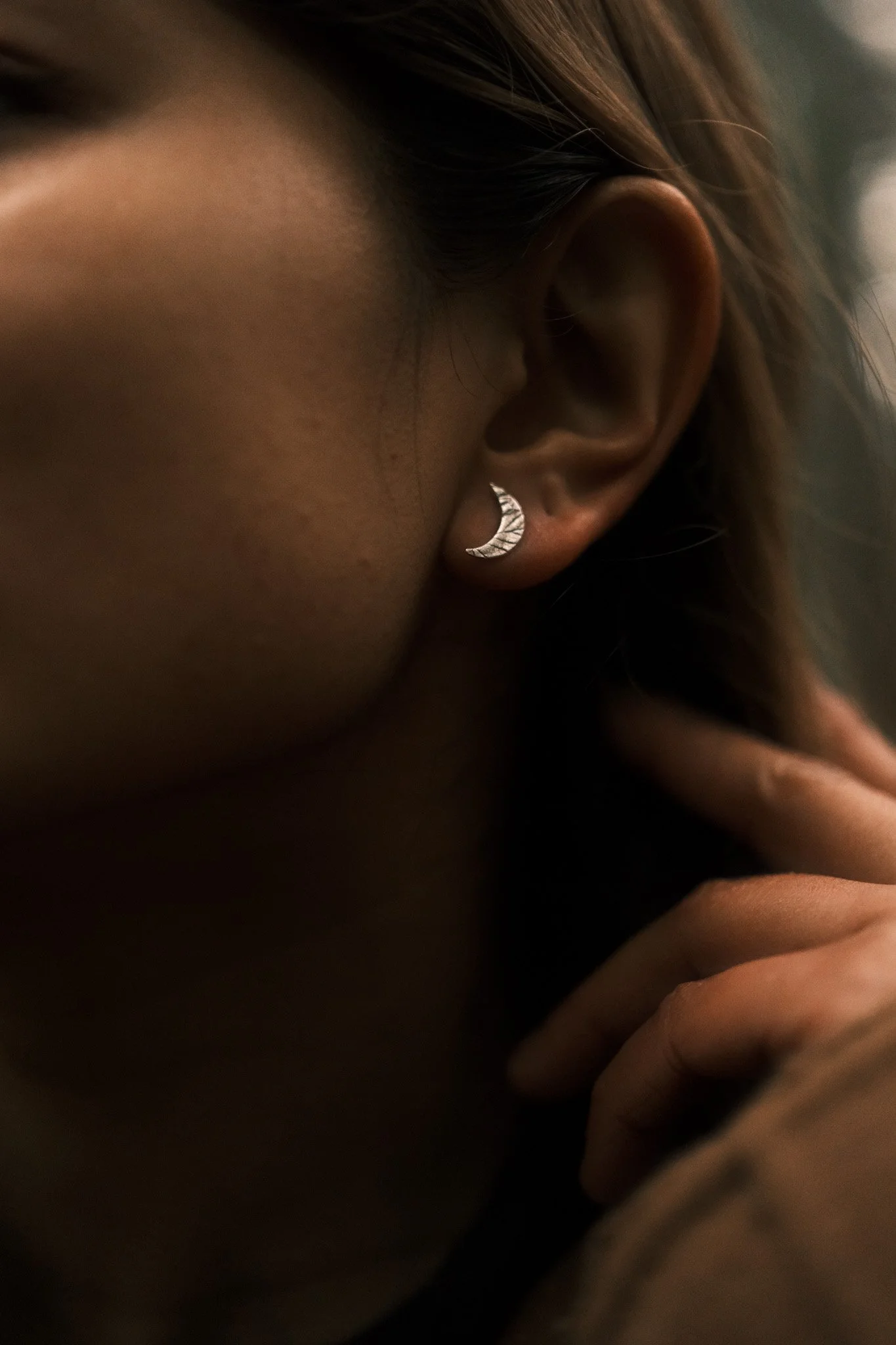 Lunar Blossom Silver Studs