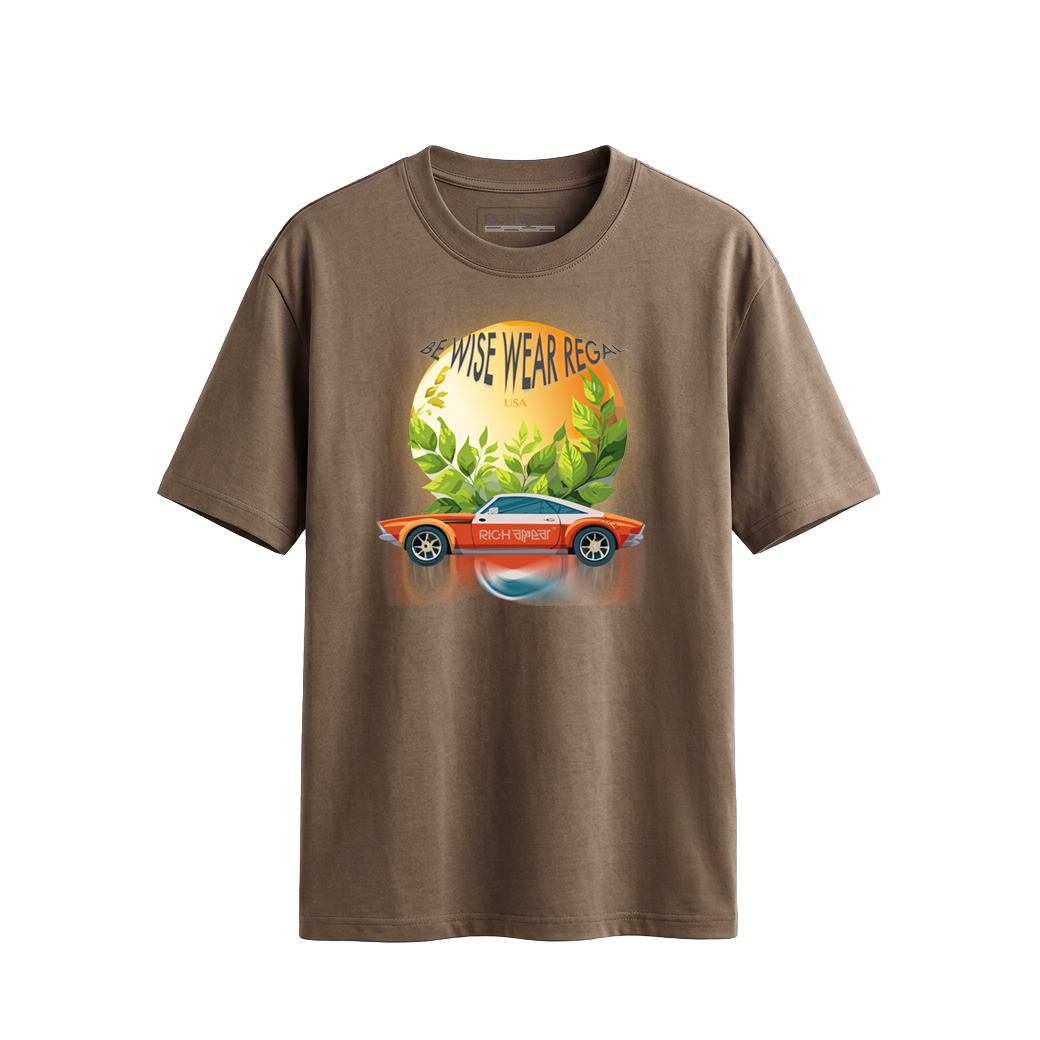RIC.H APPEAR®️ OVERSIZED DESIGNER PRINT TEE CAR & SUN SIZE L