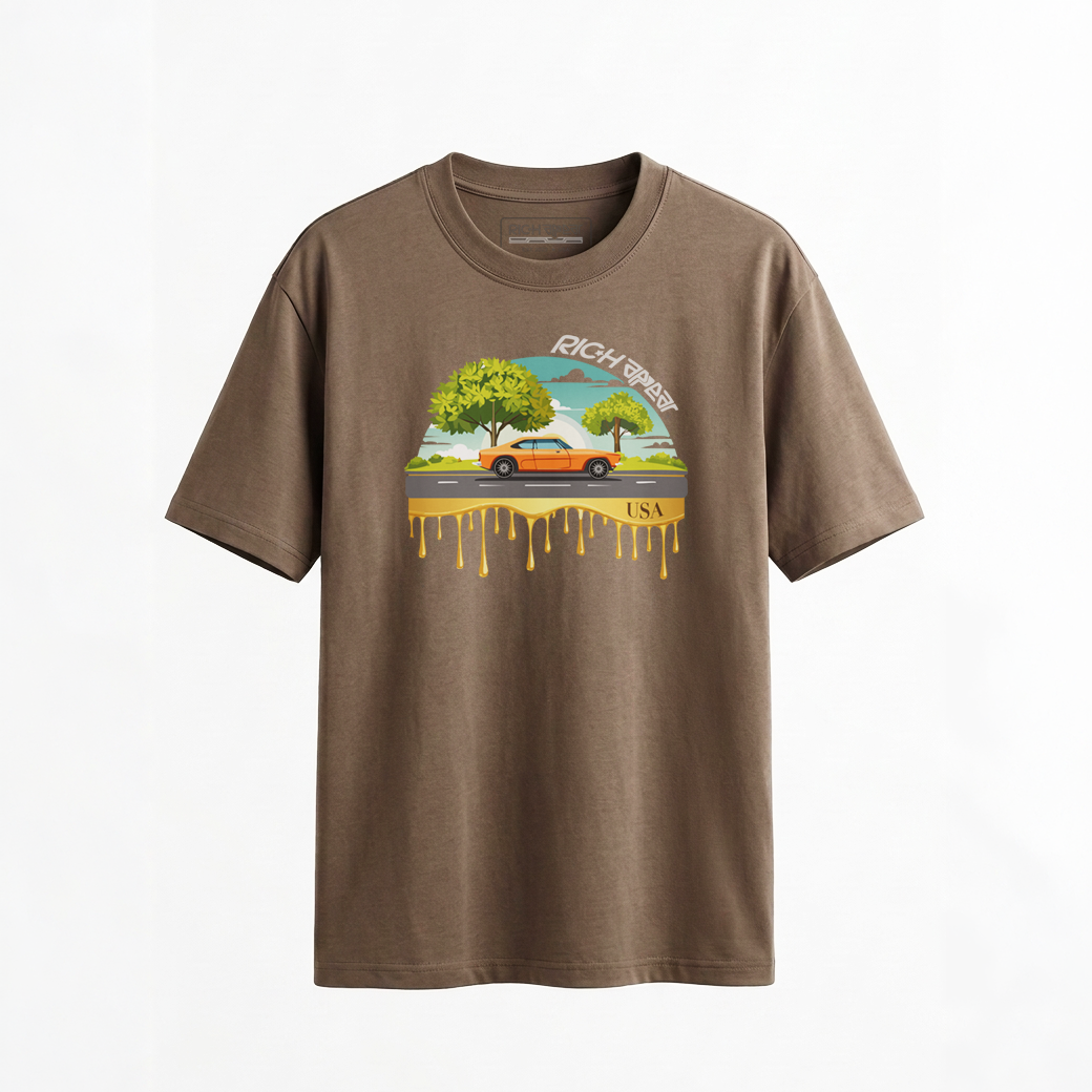 RIC.H APPEAR®️ OVERSIZED DESIGNER PRINT TEE CAR SIZE M