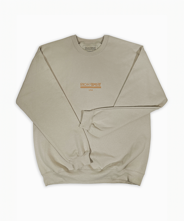 RIC.H APPEAR® ACTIVE SWEATSHIRT TAN - TEXT LOGO (LARGE)