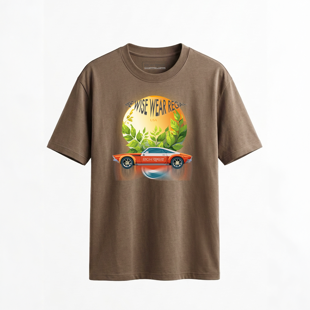 RIC.H APPEAR®️ OVERSIZED DESIGNER PRINT TEE CAR & SUN SIZE L