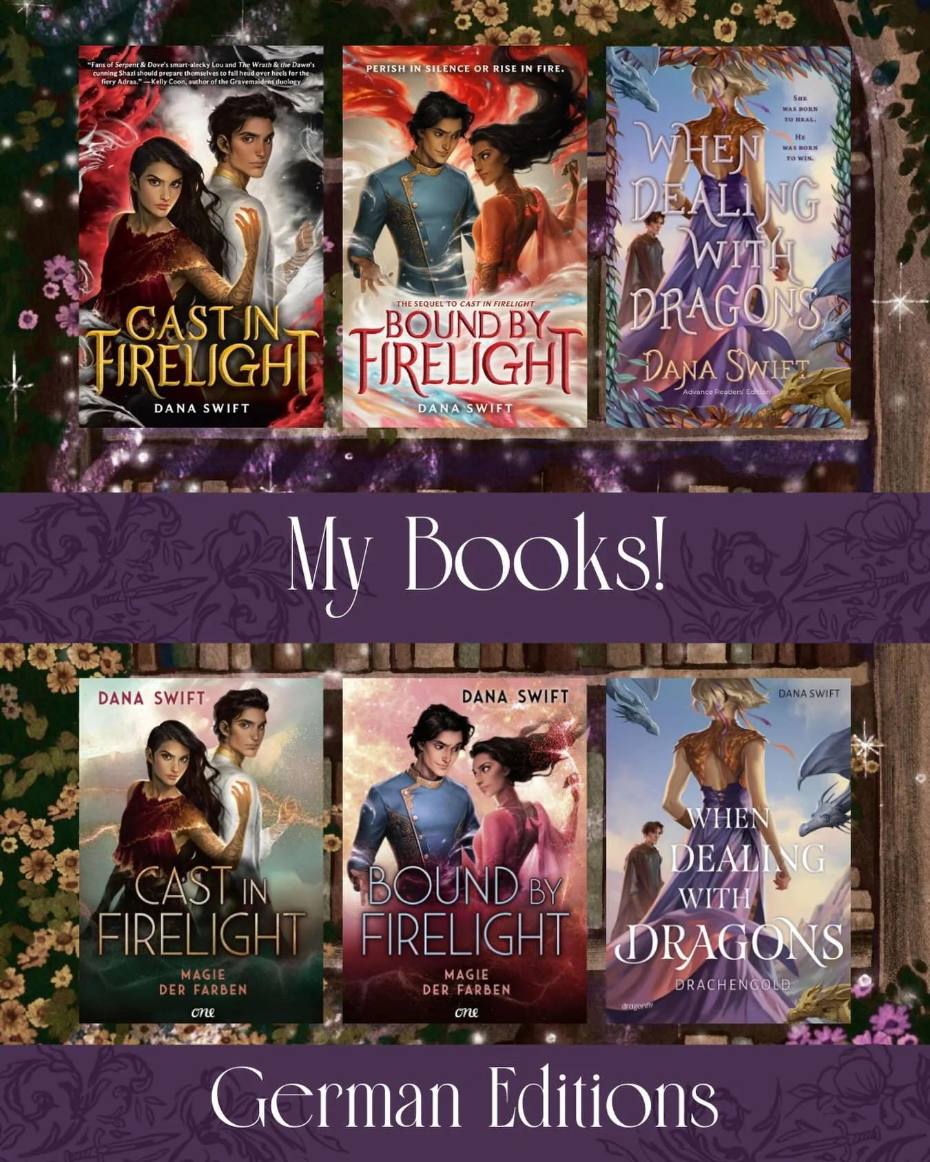 All the covers I&rsquo;ve had the privilege to reveal in my career so far! US (English) and German editions! 

All illustrated by the amazing @charliebowater because I somehow got that lucky!