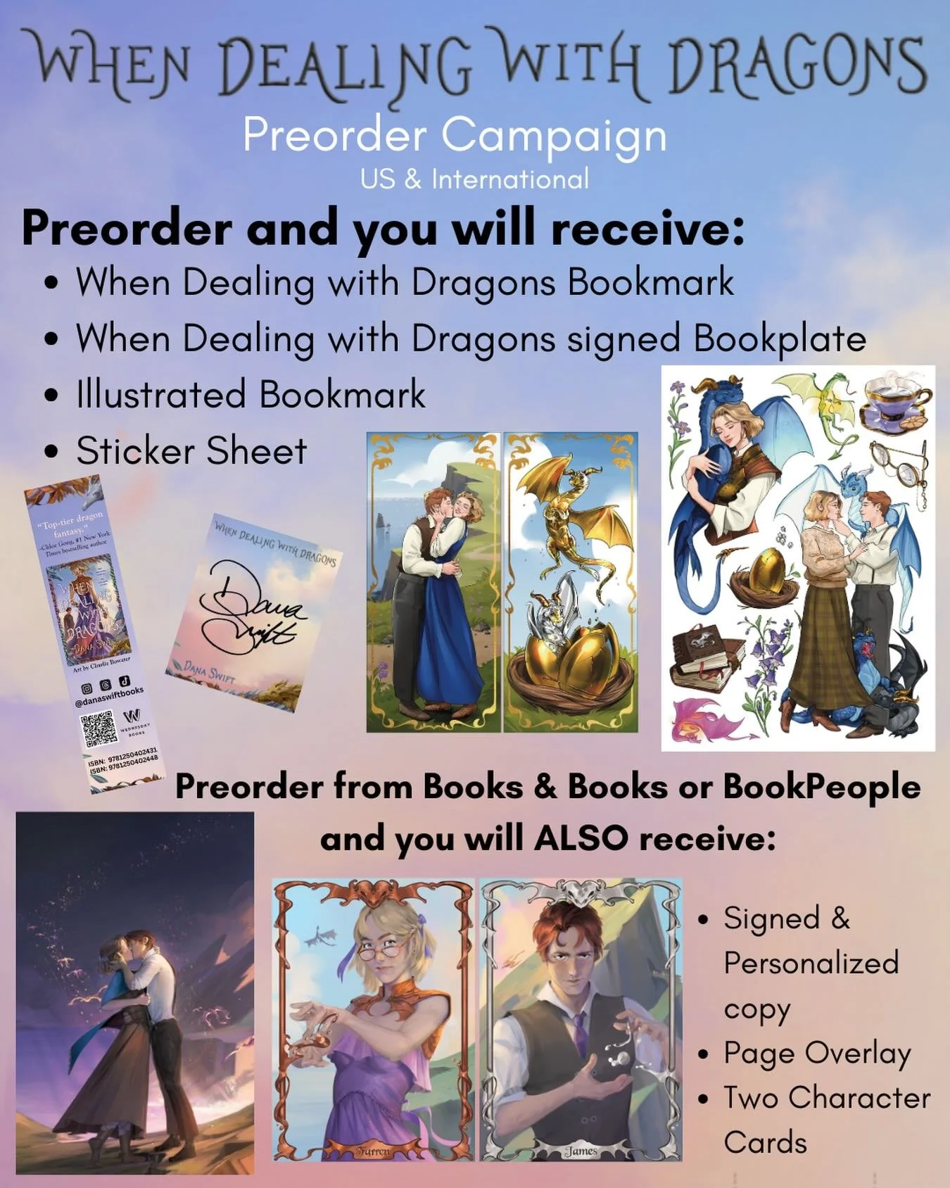 So excited to announce the Preorder Campaign for WHEN DEALING WITH DRAGONS!!! 

Things to note!
🐉 This campaign is US and International!
🐉 There is a Library Request option!
🐉 The best way to get all the items and a signed personalized copy is to 