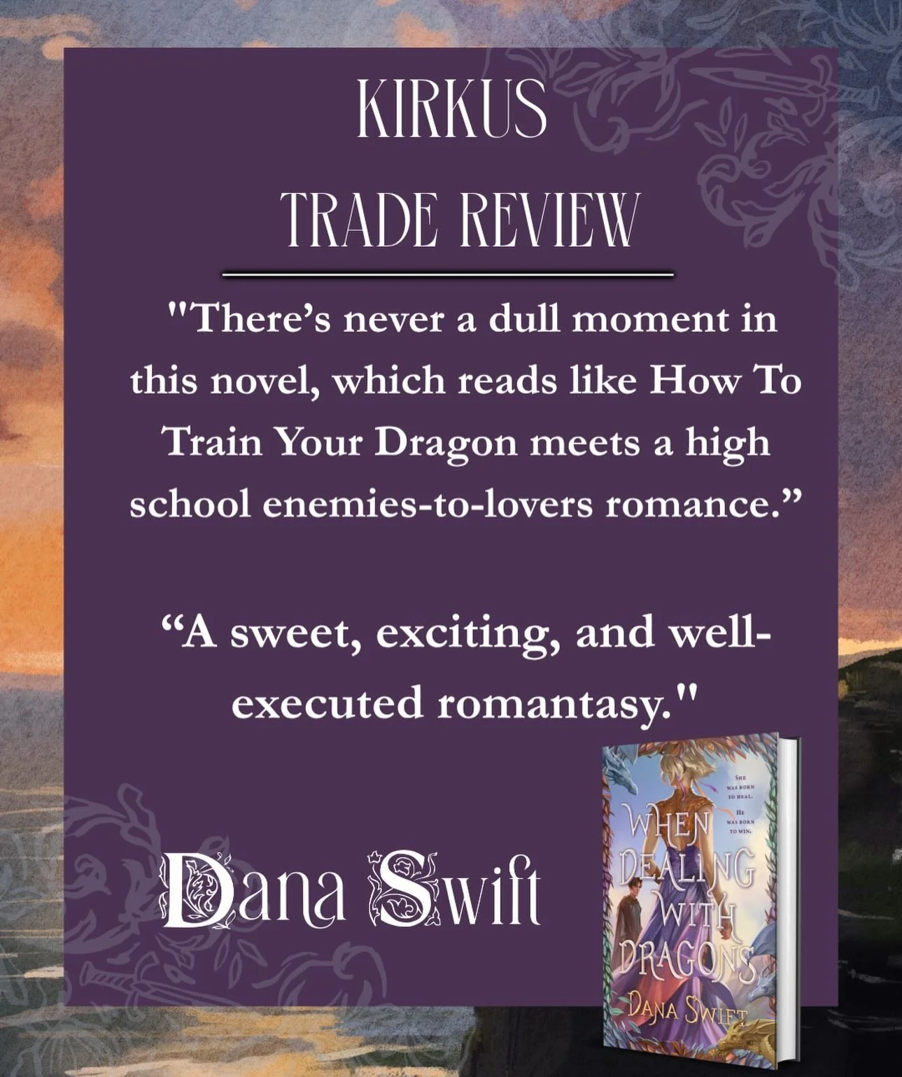 Another trade review is in and it&rsquo;s good!!! 
Thank you @kirkusbookreviews! 

When Dealing with Dragons comes out June 30th from @wednesdaybooks!!! And if you like a heartfelt YA rom-com mixed with the action of How to Train your Dragon this mig