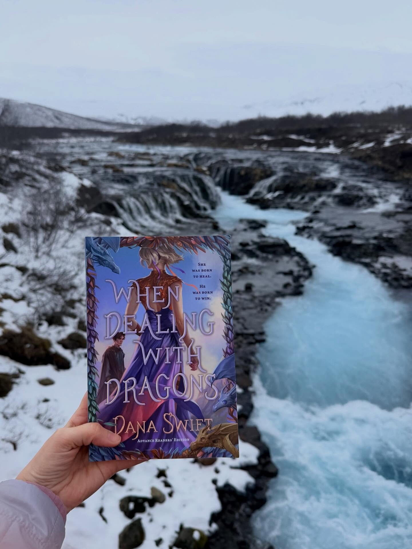 To transition us back to our typical scheduled programming where I try to promote my new YA Fantasy that comes out in 83 days may I present me taking an ARC all the way to Iceland, hiking with it in the snow, and then taking pictures! Yes, readers th