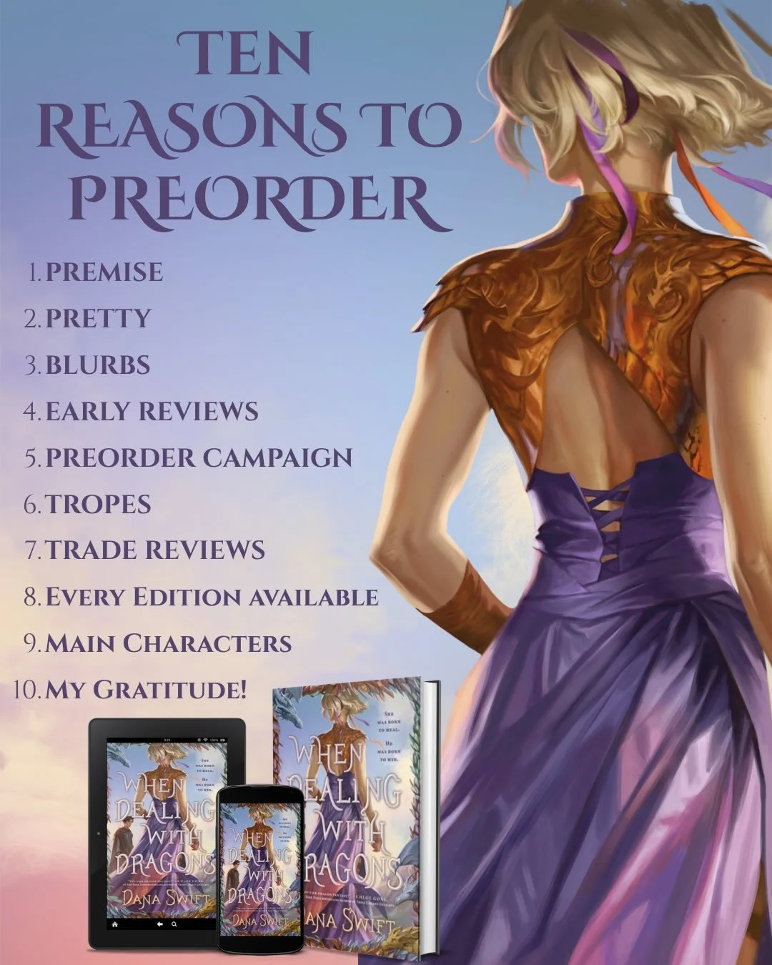 Exactly 50 days until #whendealingwithdragons hits shelves, which means the countdown is on to try and promote my newest YA Romantasy!!!! 

All preorder order links are in my bio! Along with the google form to fill out to receive the preorder goodies