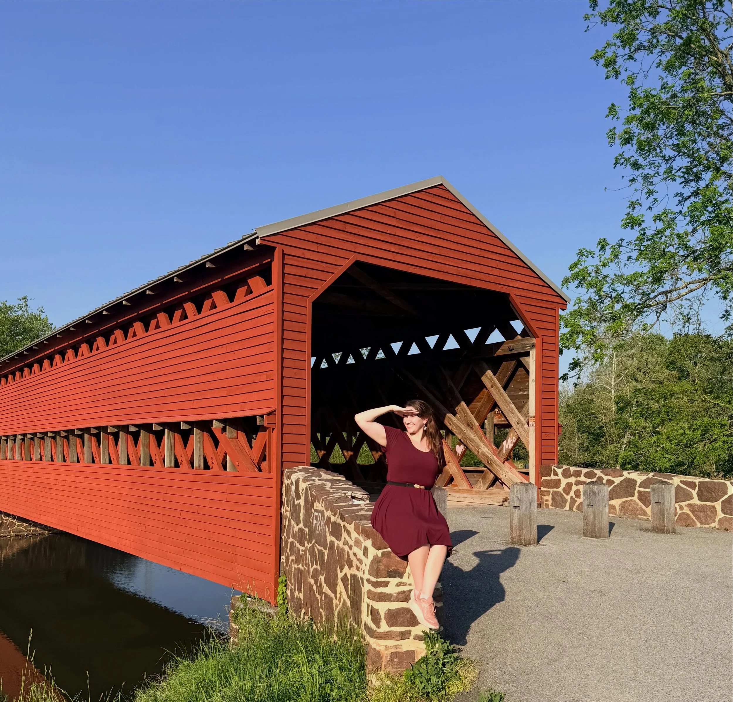 While on my trip to see my book being printed in Pennsylvania, my mom and I went to the #gettsburgnationalmilitarypark and #sachscoveredbridge!!