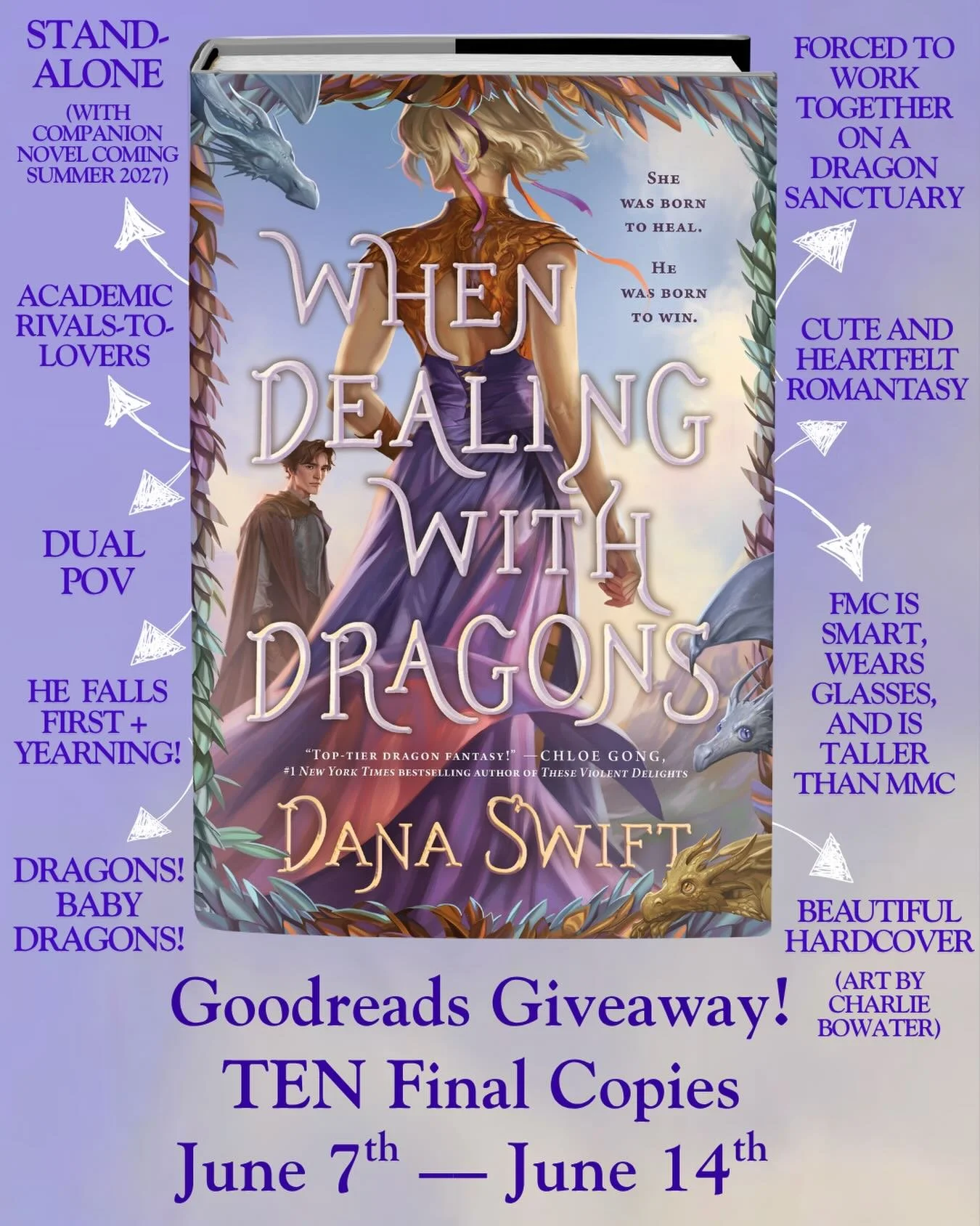 A Goodreads Giveaway is happening right now for WHEN DEALING WITH DRAGONS and it&rsquo;s for the Final hardcover copy!!! 
@wednesdaybooks is giving away 10 final copies! 
June 7th - June 14th!!!! 

#goodreadsgiveaways #whendealingwithdragons @goodrea