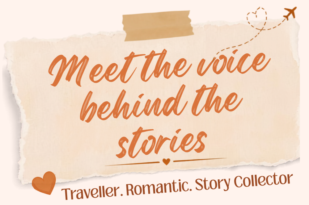 Meet the voice behind the stories. Traveller. Romantic. Story Collector. A vintage travel-inspired graphic introducing The Ginger ROAMance podcast host.