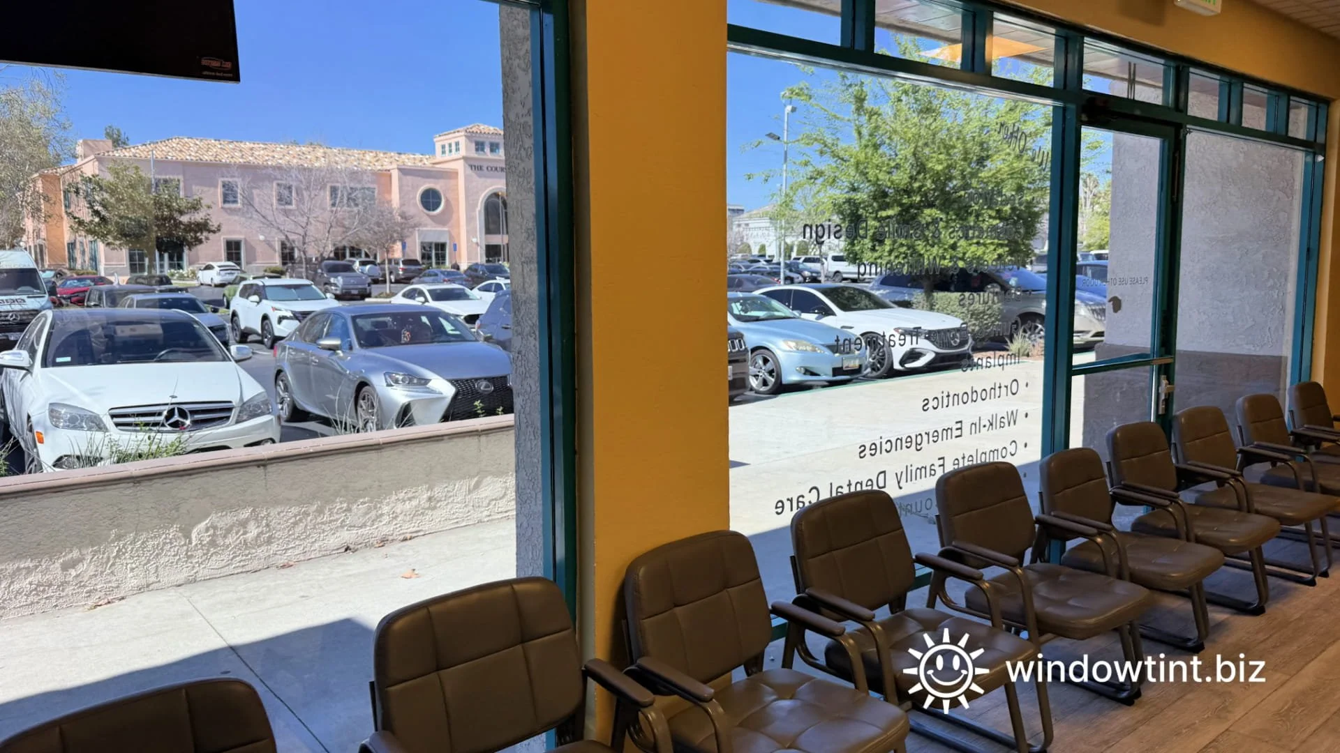 dental office window tint temecula ca one way mirror film heat glare reduction commercial glass