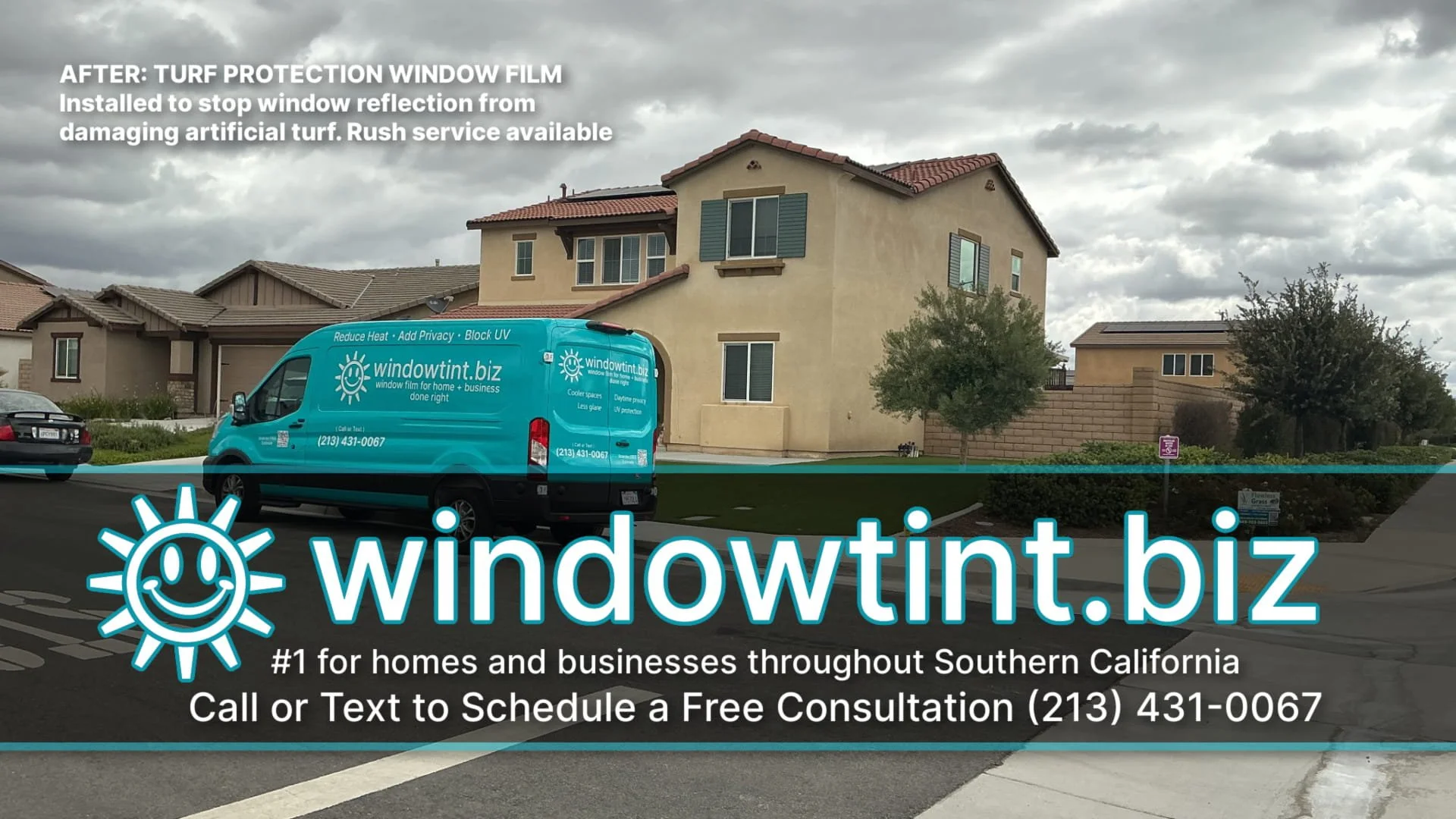 Window Film Installed to Help Stop Artificial Turf Burn from Window Reflection in Southern California