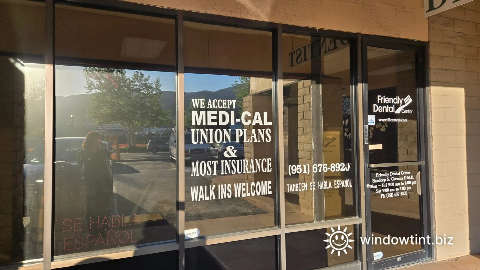 Dentist office window tint Temecula CA neutral film reducing heat and glare without mirrored look