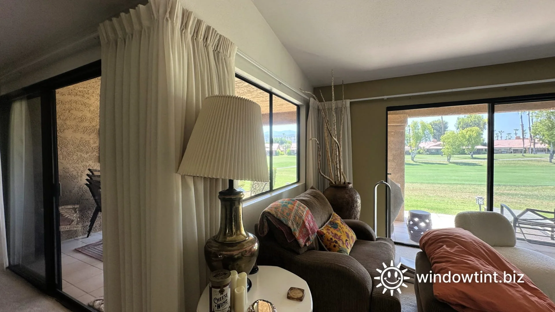 Residential window film applied to home windows to improve comfort and glass performance.