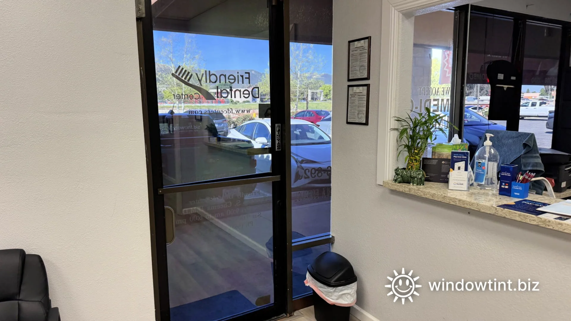 storefront window tint dental office temecula balance light privacy comfort commercial glass