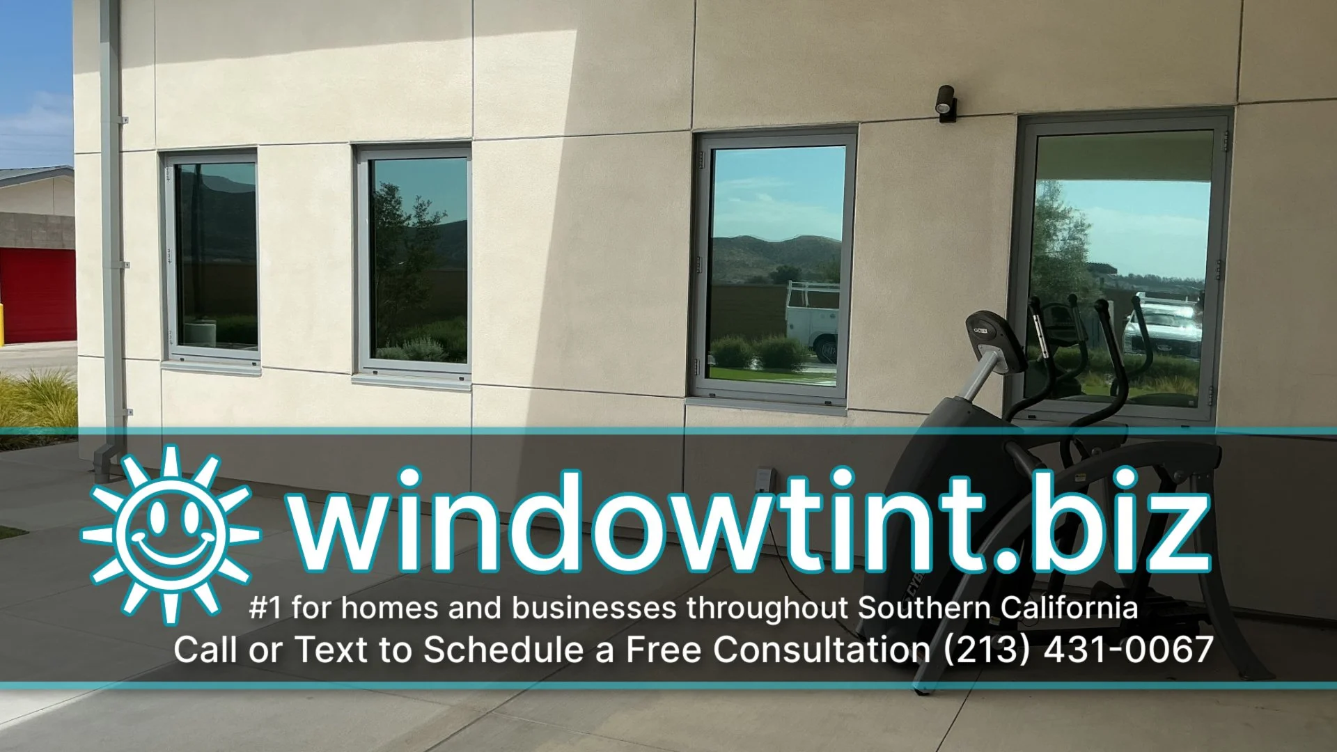 View from the outside after installing privacy window film