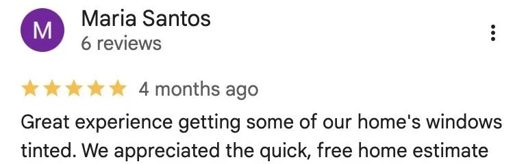 Google review by Maria Santos, rated five stars. Exact excerpt is provided below.
