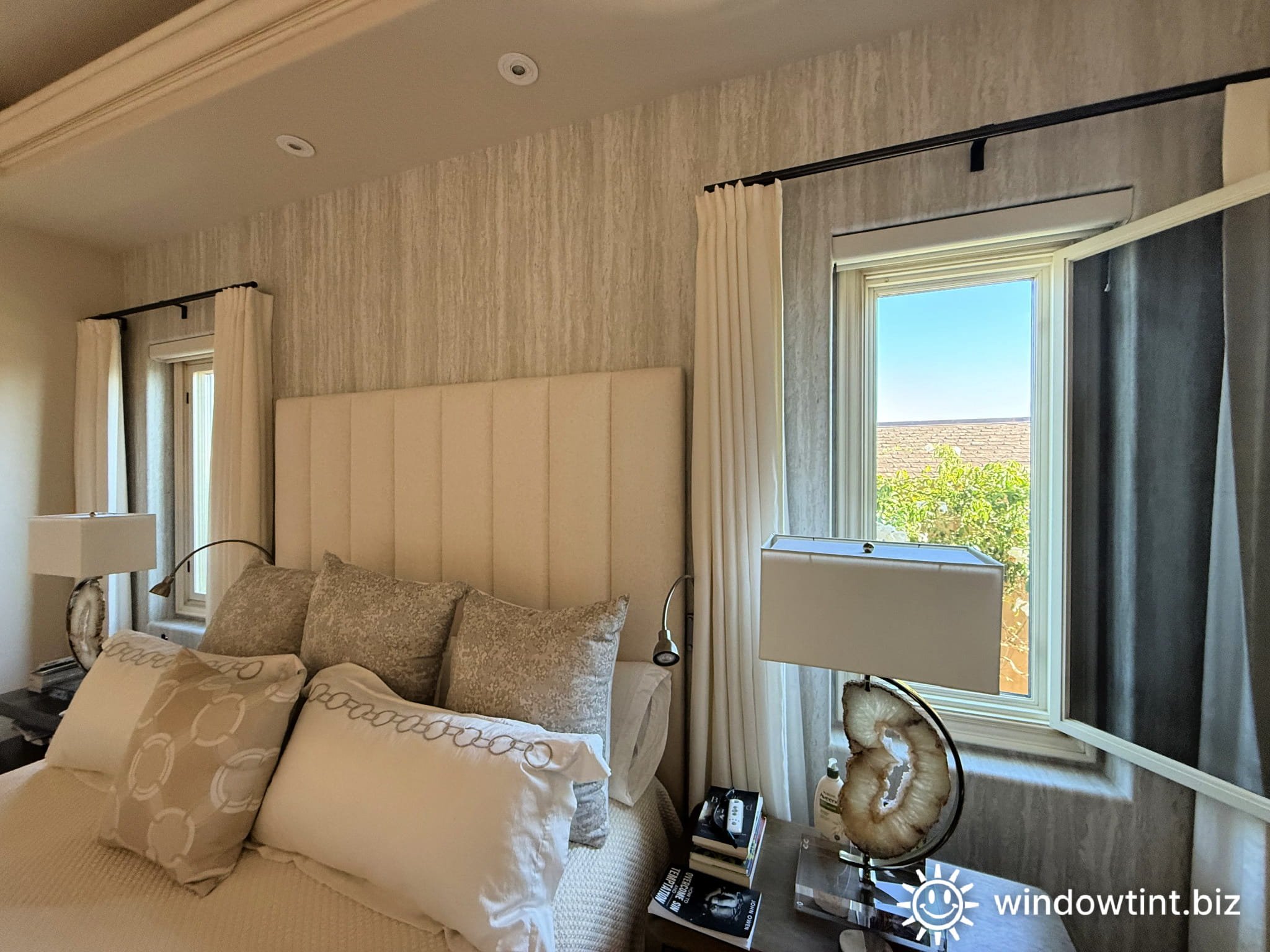 security window film installed on windows for break-in protection, safety, and UV protection while maintaining natural light