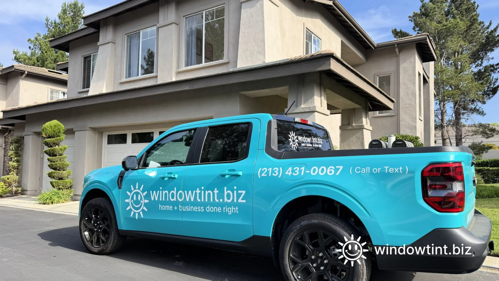 service vehicle at a home in Coto de caza where we went for a free consultation to show client window film options for their home