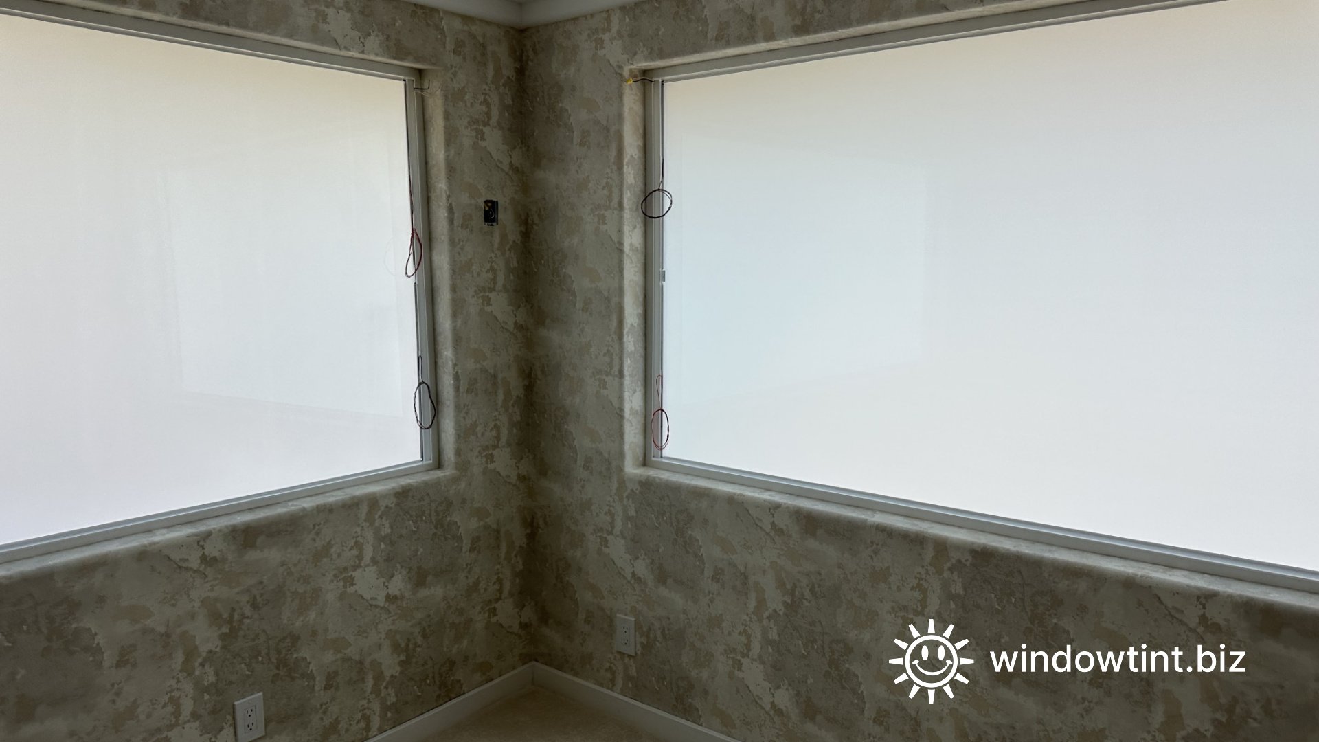 Smart privacy window film installation in Beverly Hills home with on-demand frosted glass