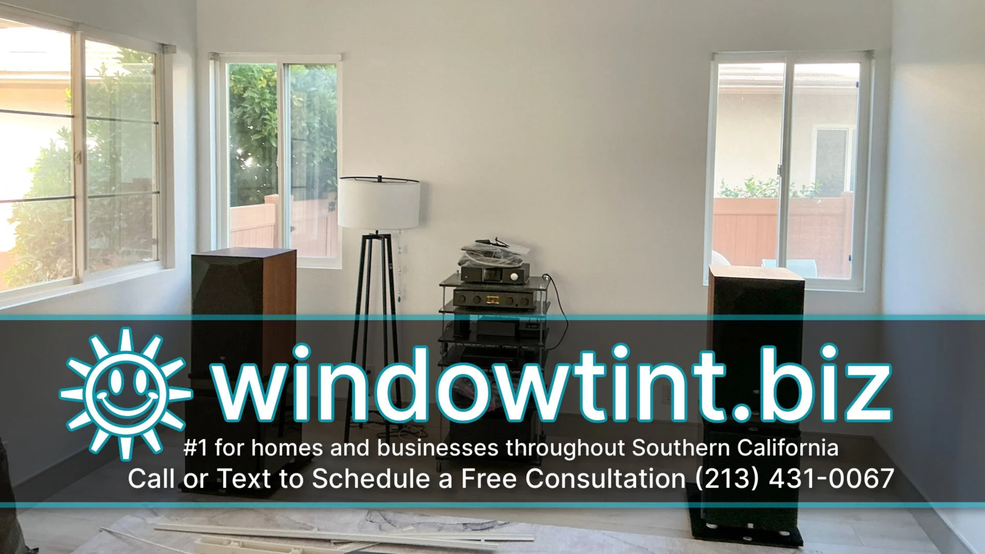 Whole-home window tinting in Temecula with premium solar control film on multiple windows for heat and UV protection.