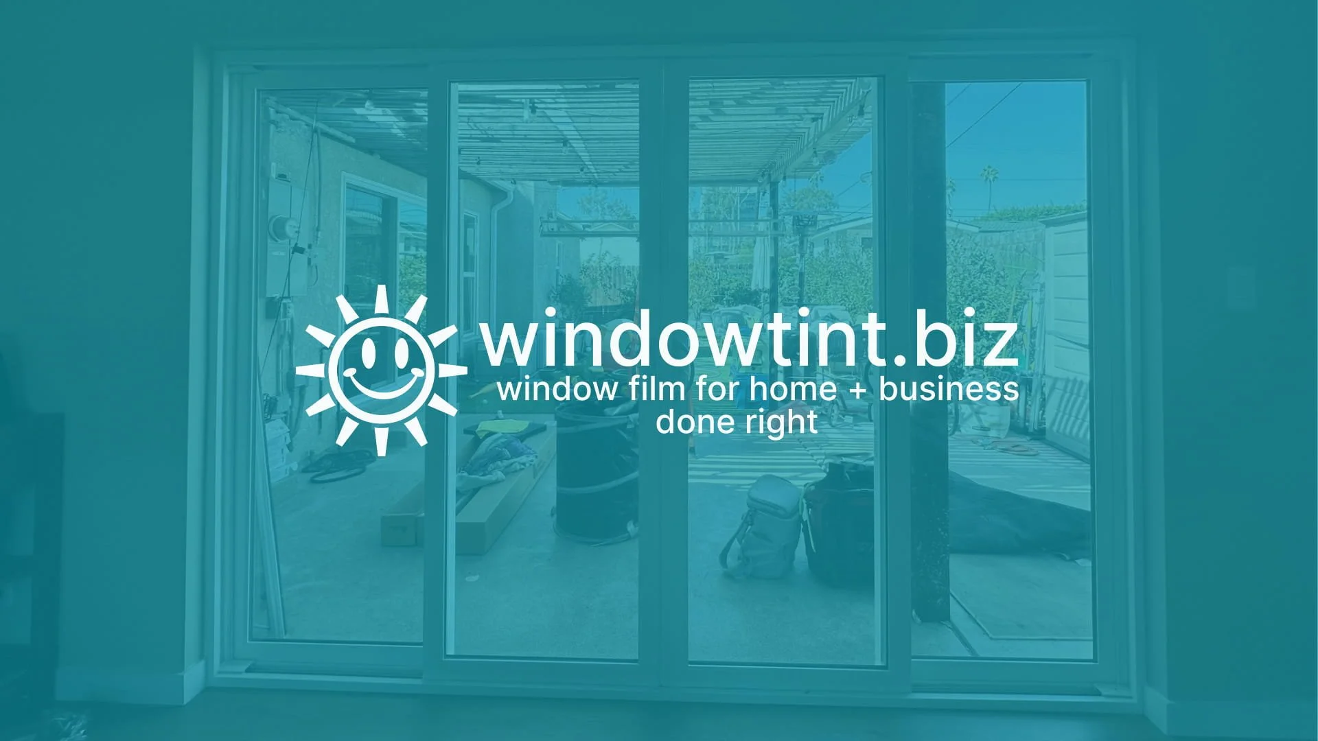 Residential window tinting installed on sliding glass doors in a Marina del Rey, CA home to reduce heat and glare while providing daytime privacy and clear views.