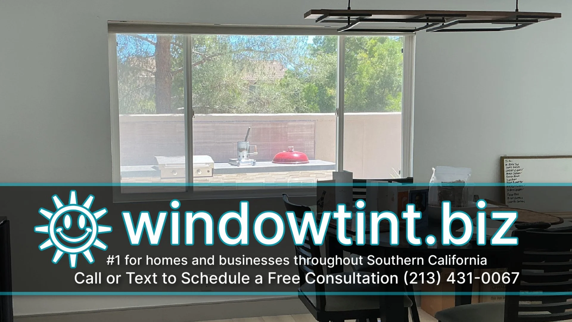 Huper Optik Select Sech heat rejection window film installed on large home windows in Temecula, CA 92591.