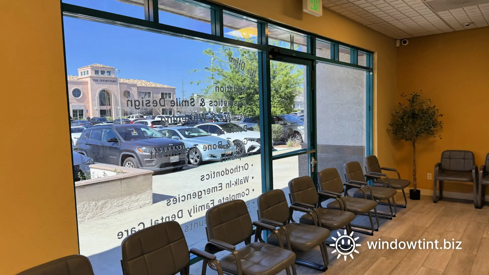 one way mirror window film office windows temecula glare reduction dental office waiting room