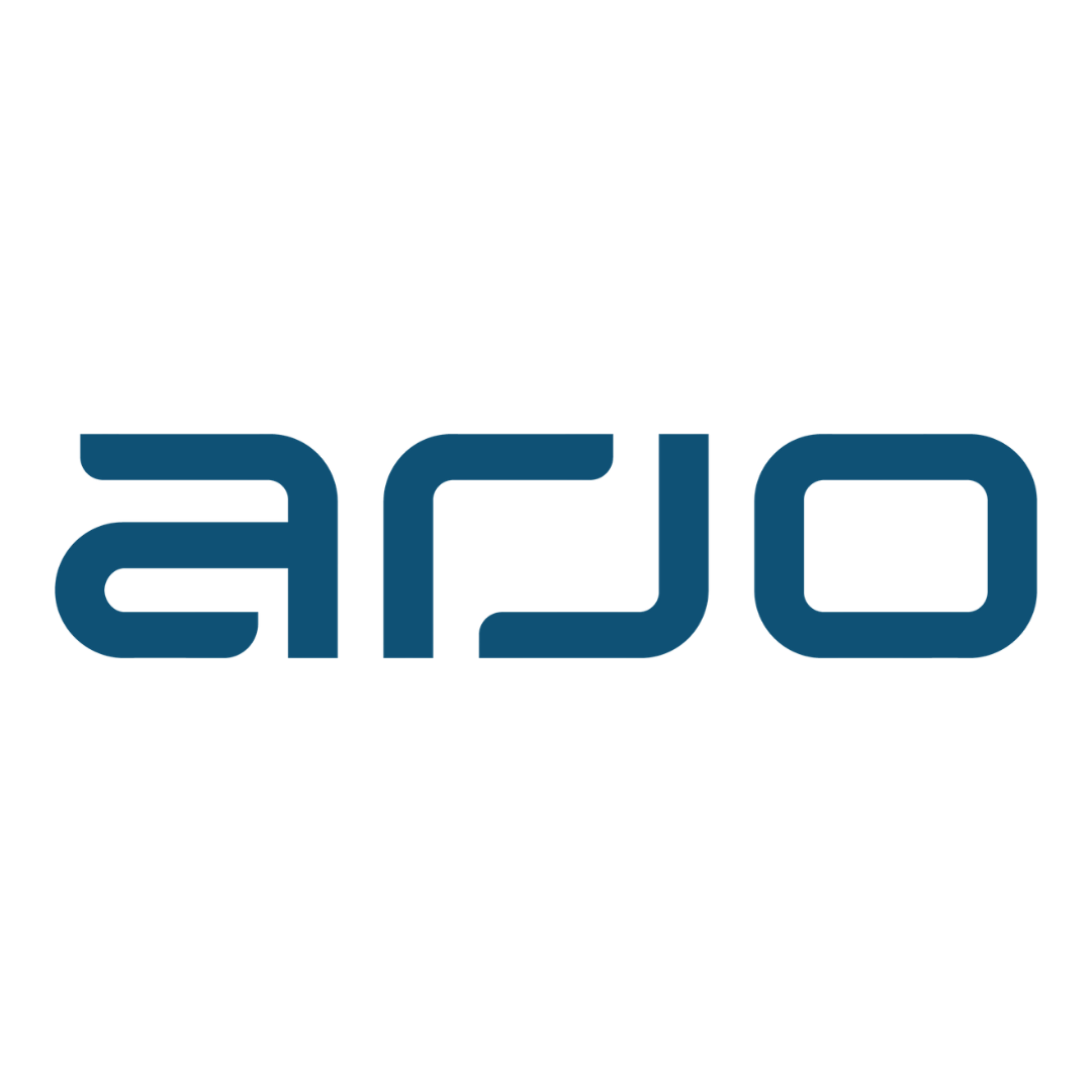 Arjo logo. Hired Fyre Photo Booths.