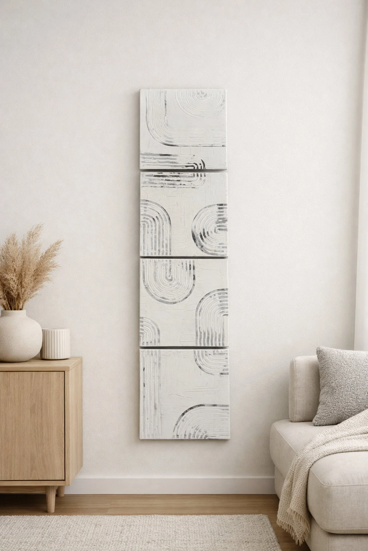 Black 3D Wall Art Minimalist Textured Canvas