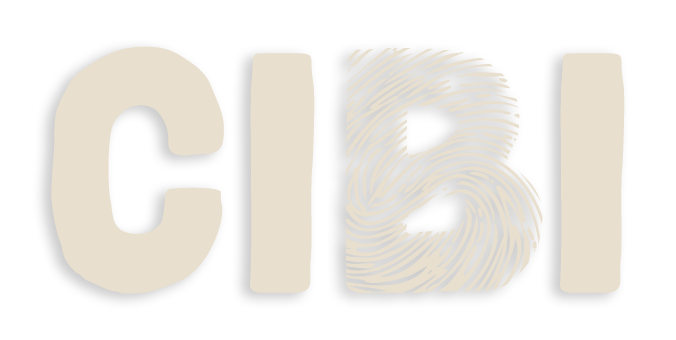 The word 'CIBI' in bold letters with the letter 'B' designed to look like a fingerprint.