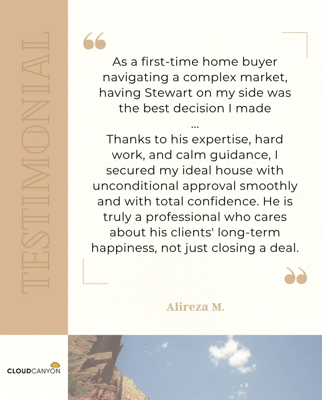 Setting goals and smashing them 😮&zwj;💨👊🏻💥
What a pleasure it is to help our clients realize their home ownership goals. Thanks again Ali ☁️