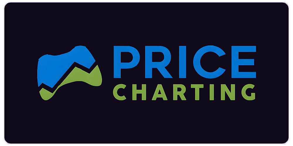 Logo for Price Charting with stylized graph icon and text