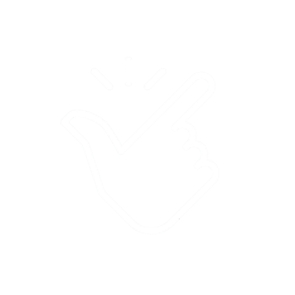 Outline of a hand with fingers crossed, with lines indicating a light or emphasis above the hand, on a black background.