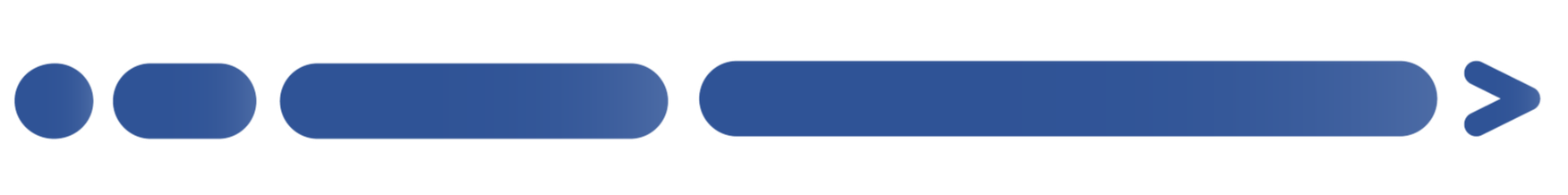 A horizontal progress bar with segments in dark blue, gradually fading to a lighter blue at the right end.