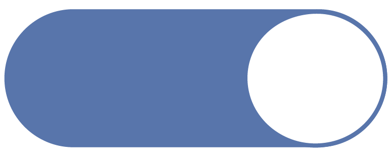 A blue toggle switch in the off position.