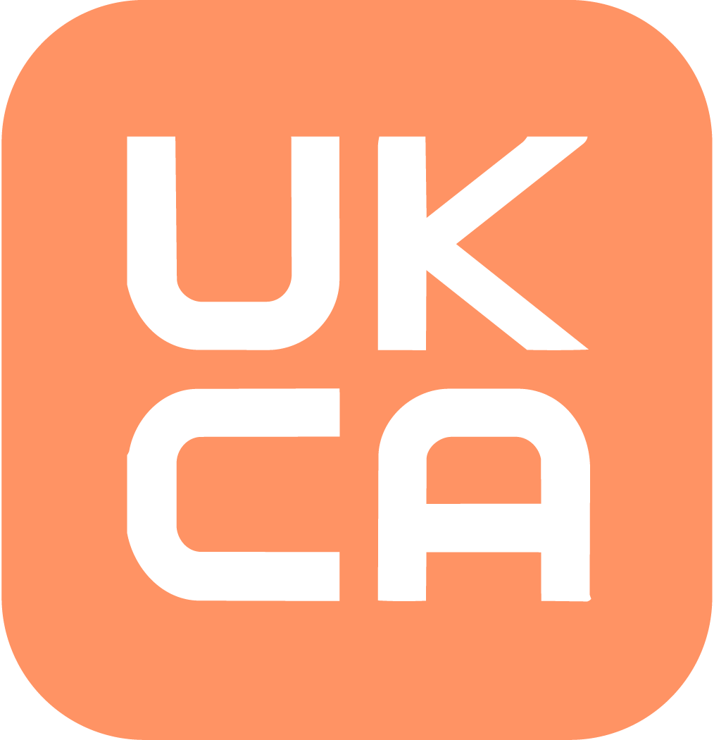 Orange square icon with rounded edges displaying the white text 'UKCA'.