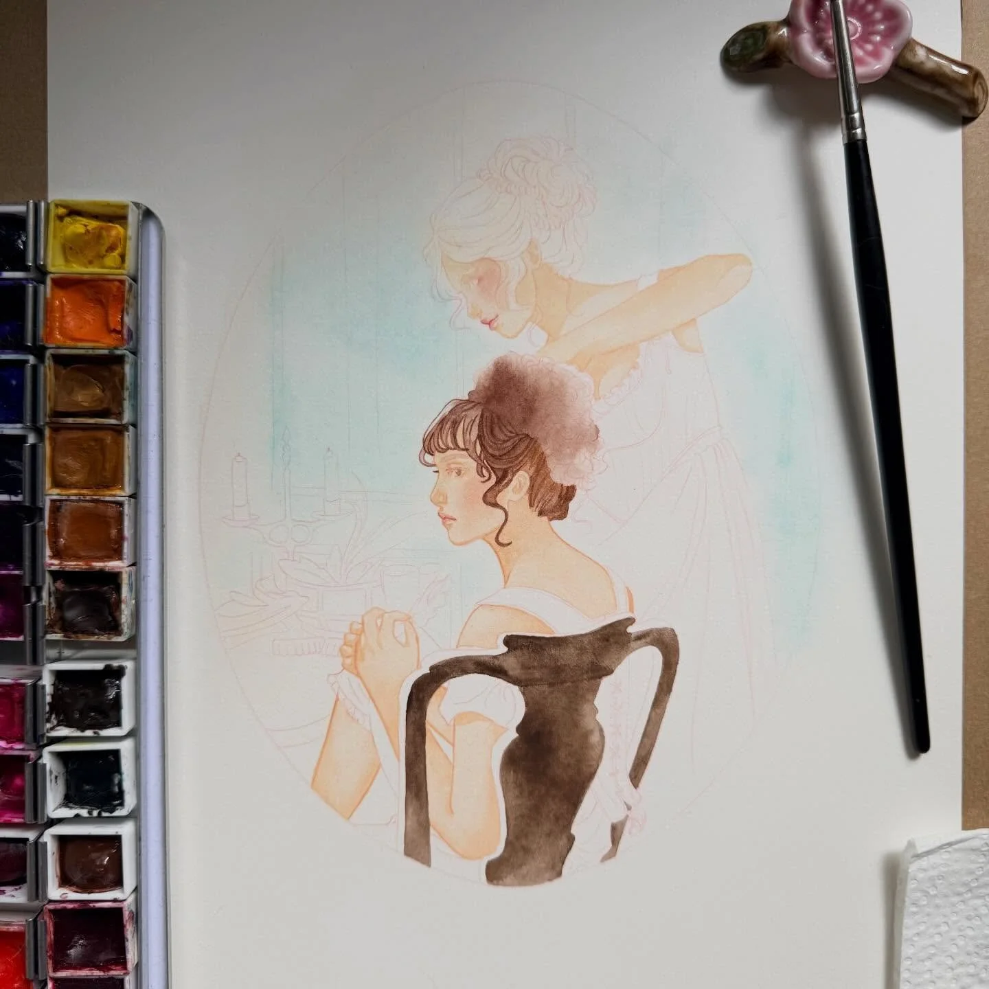 Jane and Lizzy in 2005 adaptation are simply heavenly 🤍

#prideandprejudice #janeaustenfan #watercolor #bookfanart #paintingprogress