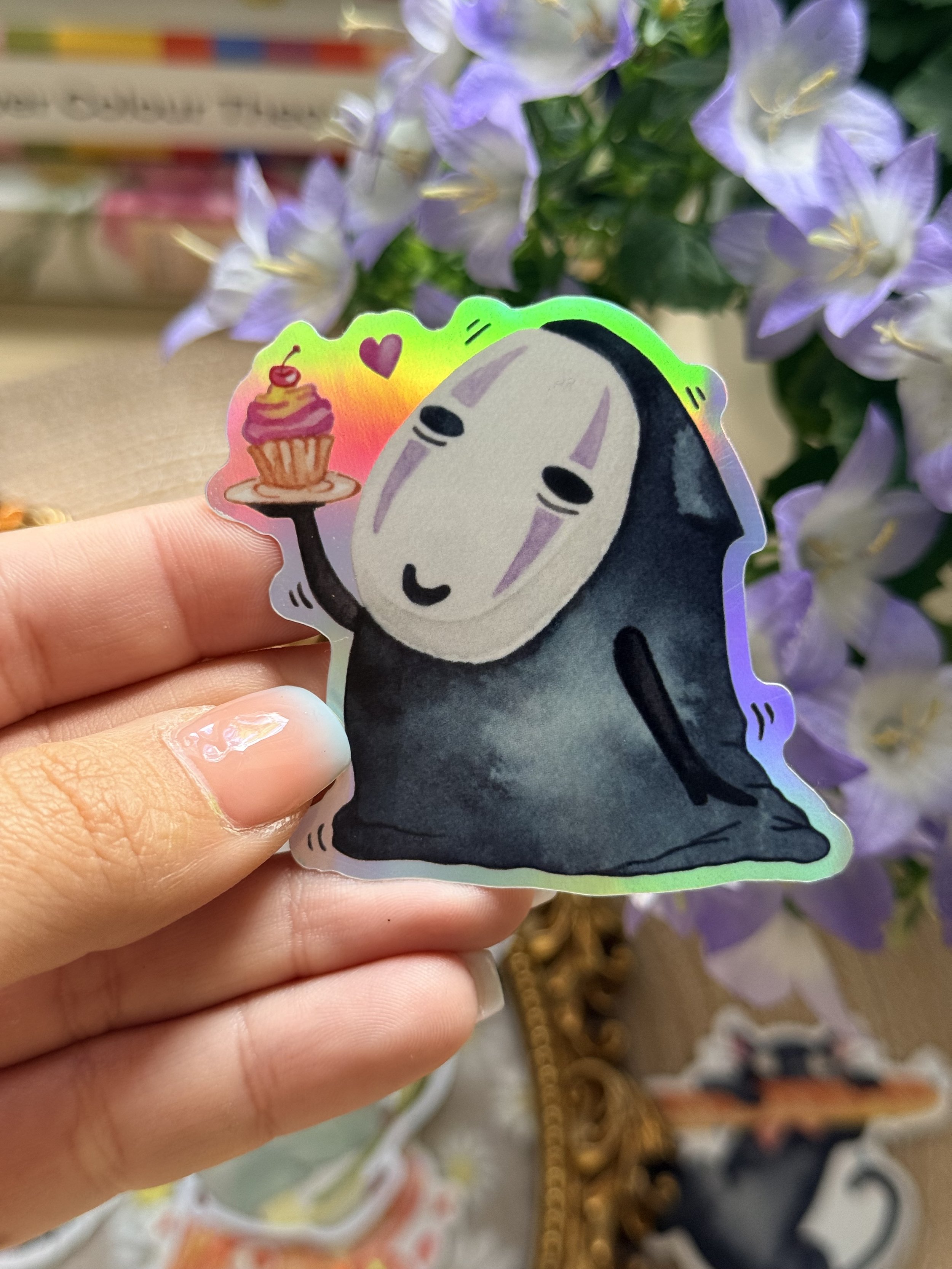 Kaonashi Cupcake Holographic Sticker