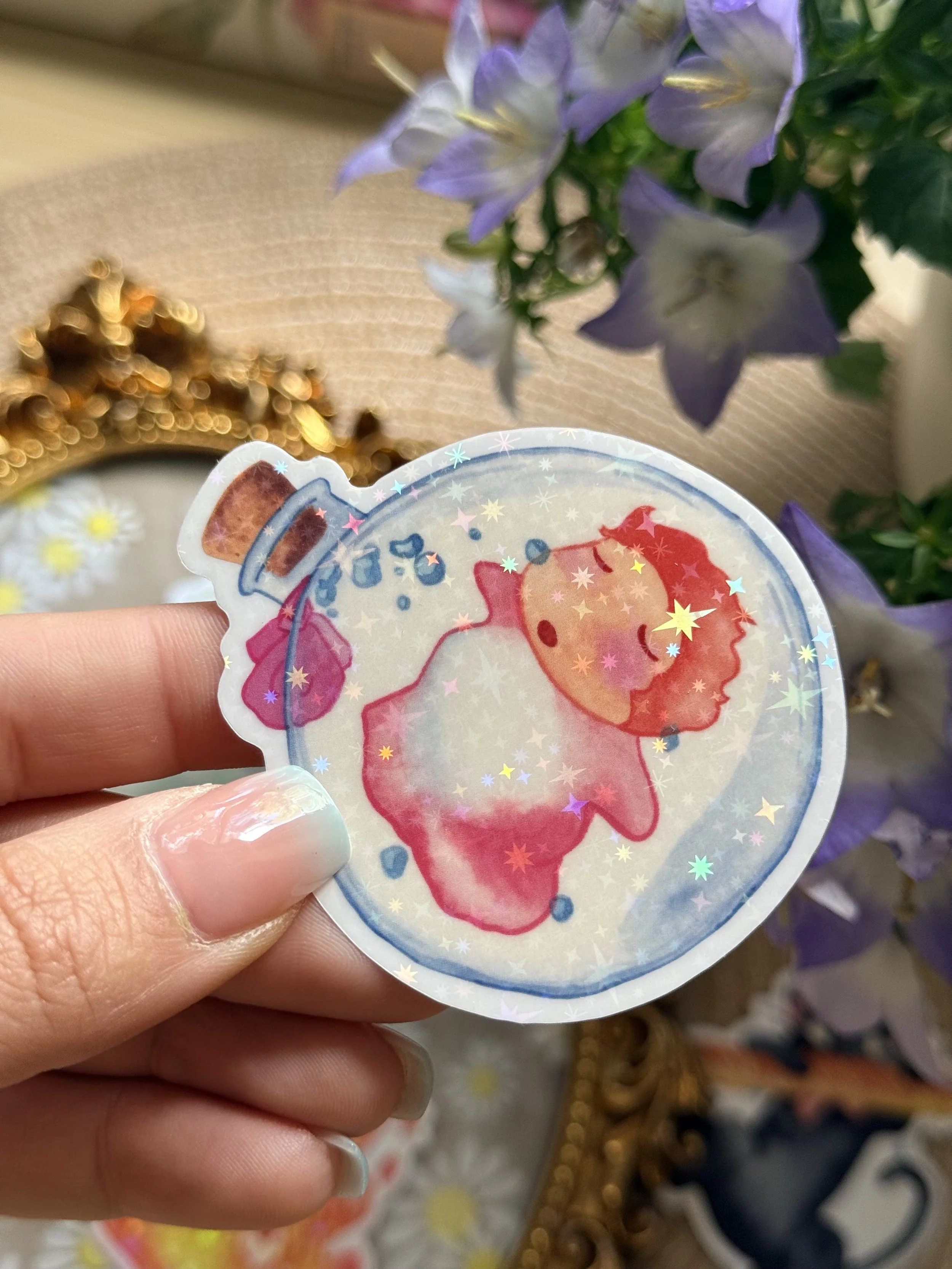 Ponyo in a Bottle Holo-Stars Vinyl Sticker