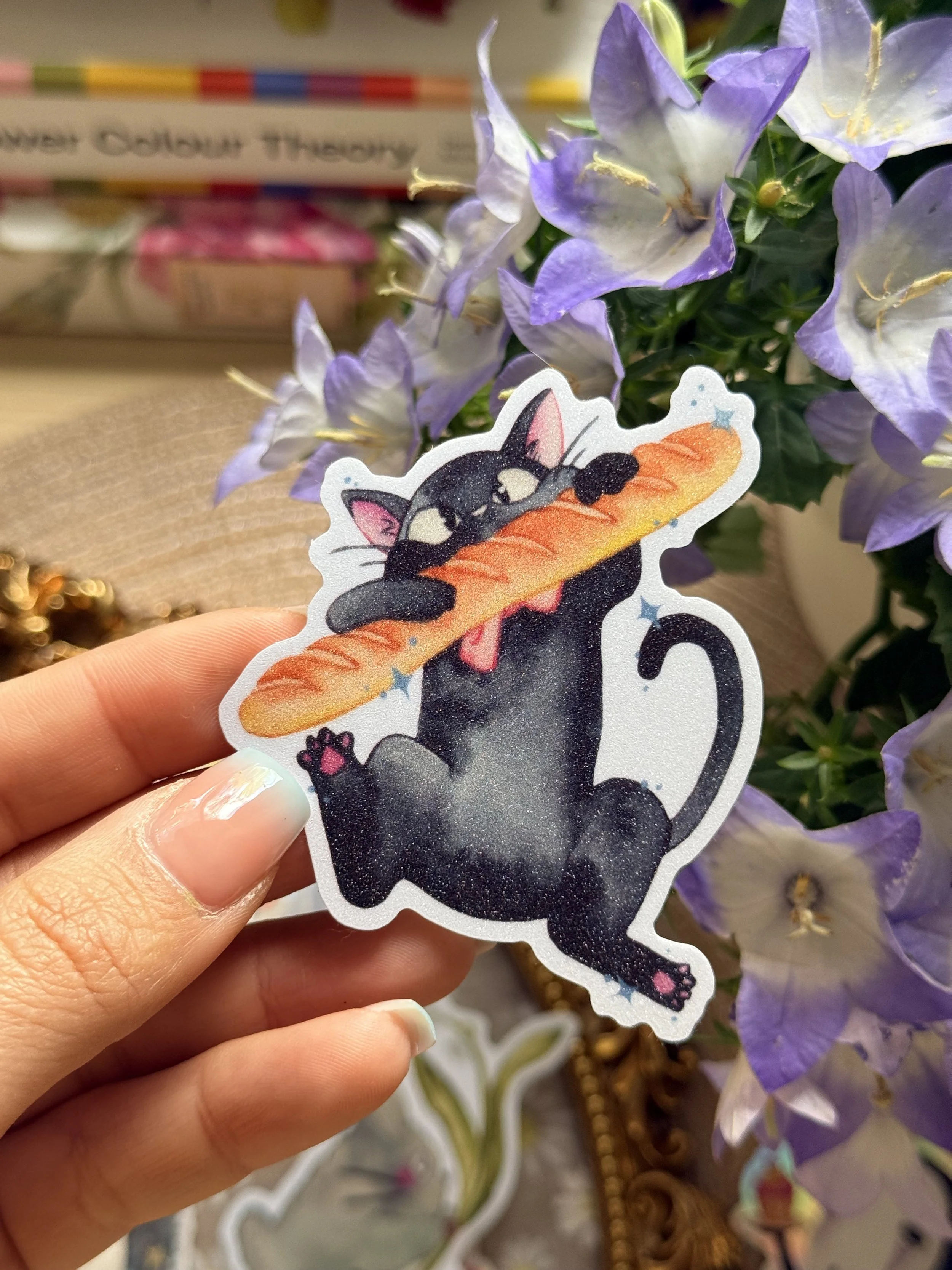 Jiji's baguette Sand-glitter Vinyl Sticker
