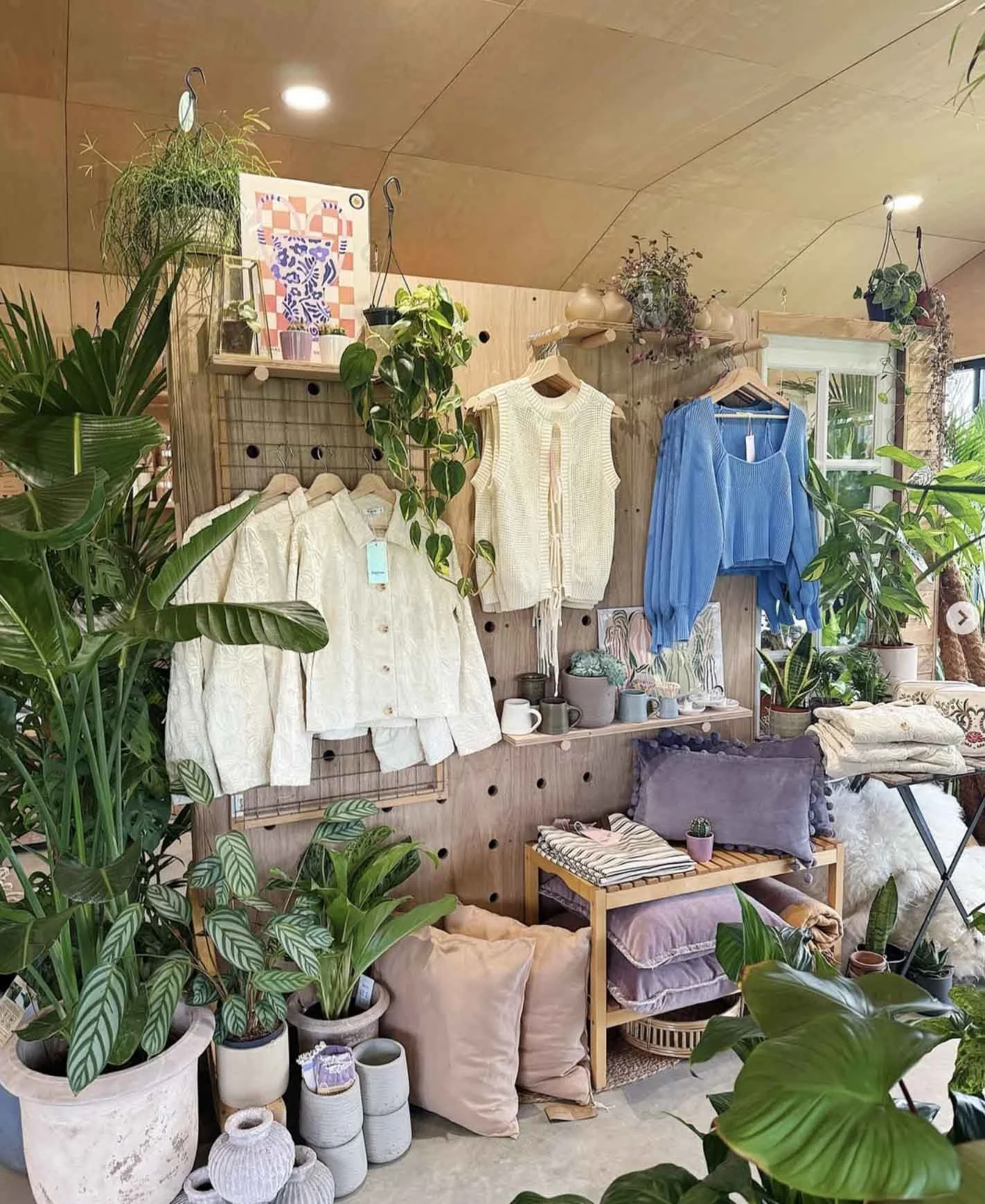 Single height room dividers ae used for create displays for clothers and home furnishing