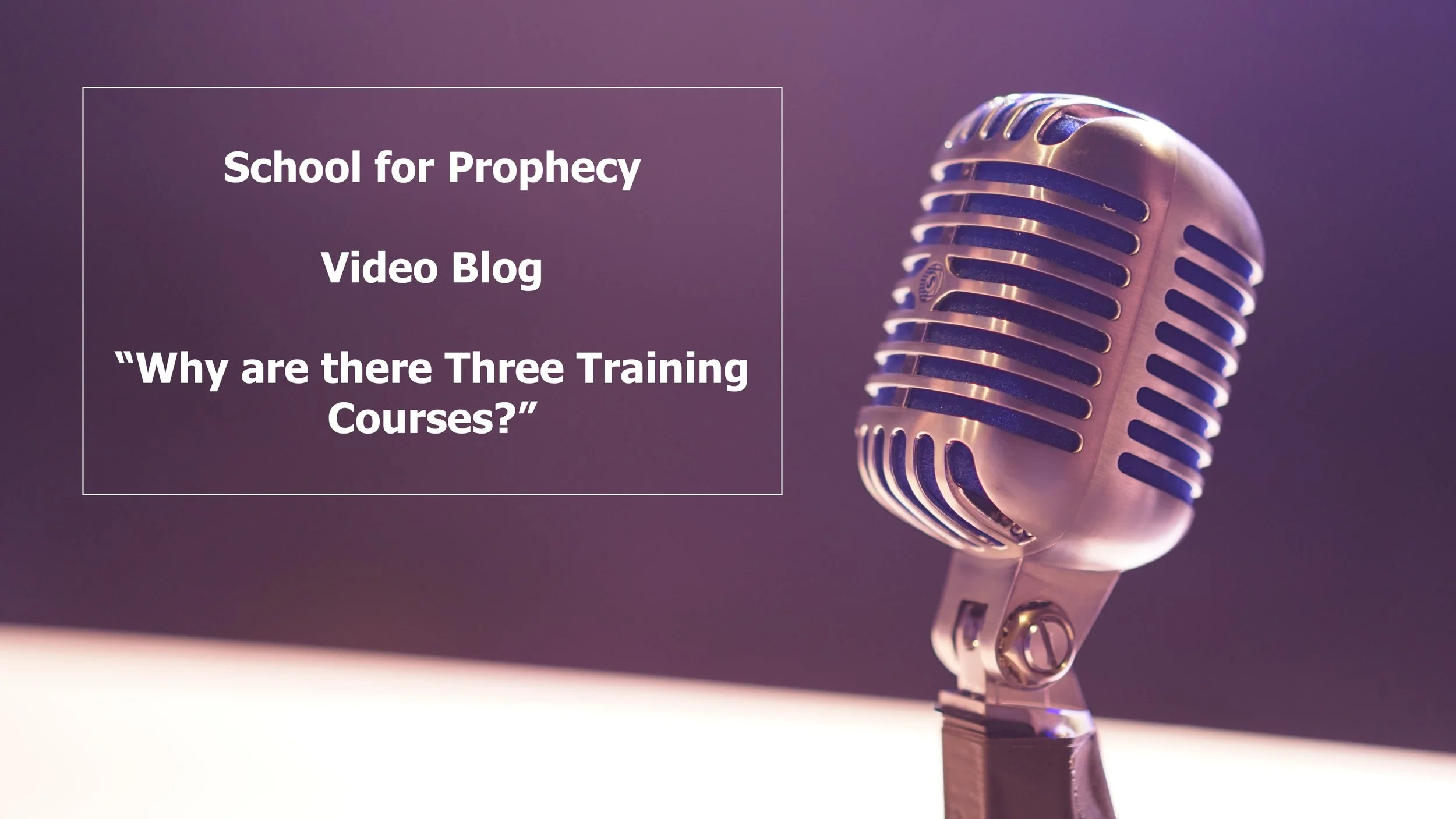 Why Three Training Courses?