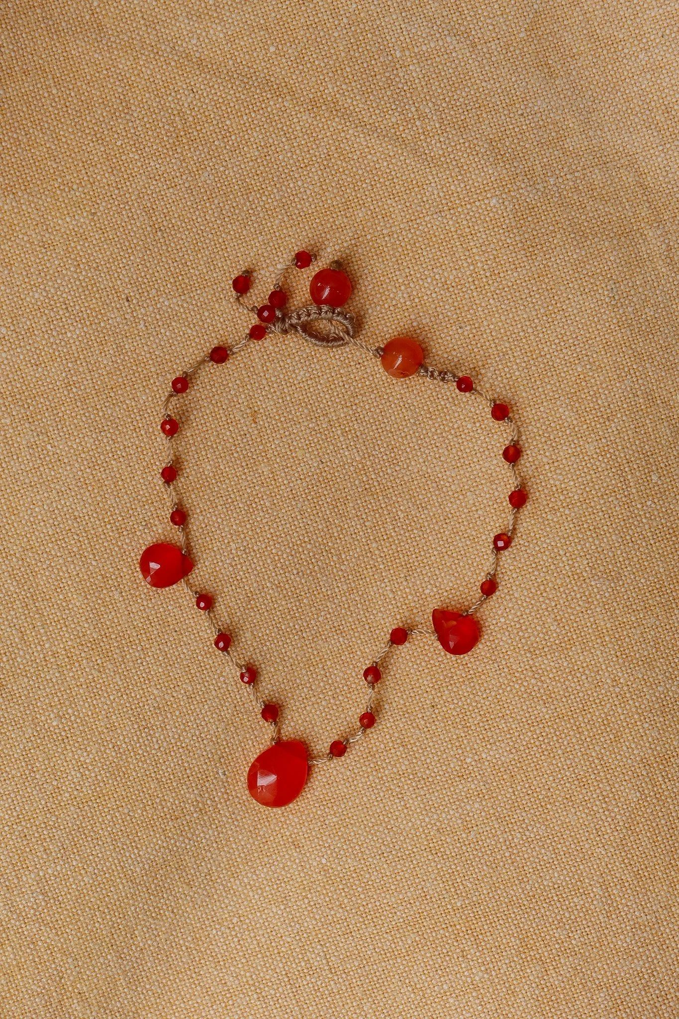 Bracelet "gouttes" cornaline